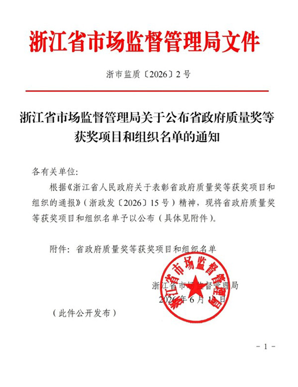 Innovationspreis für Qualitätsmanagement der Provinz Zhejiang